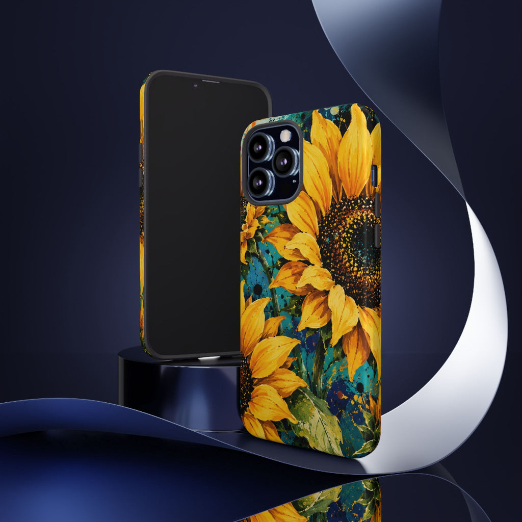 Sunflower Art Phone Case — Vibrant Yellow Floral Tough Case