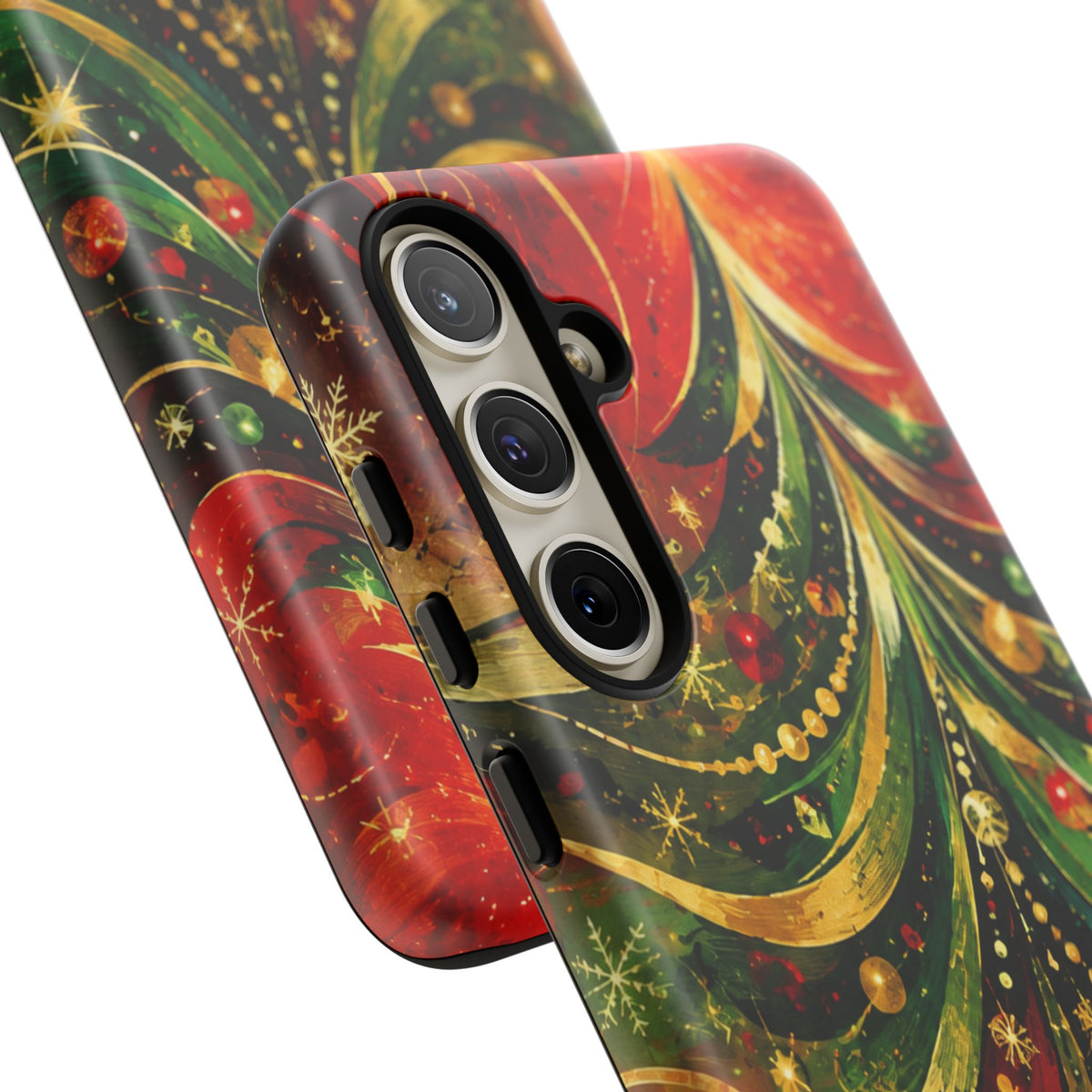Christmas Tree Tough Phone Case — Festive Red & Green Holiday Phone Cover