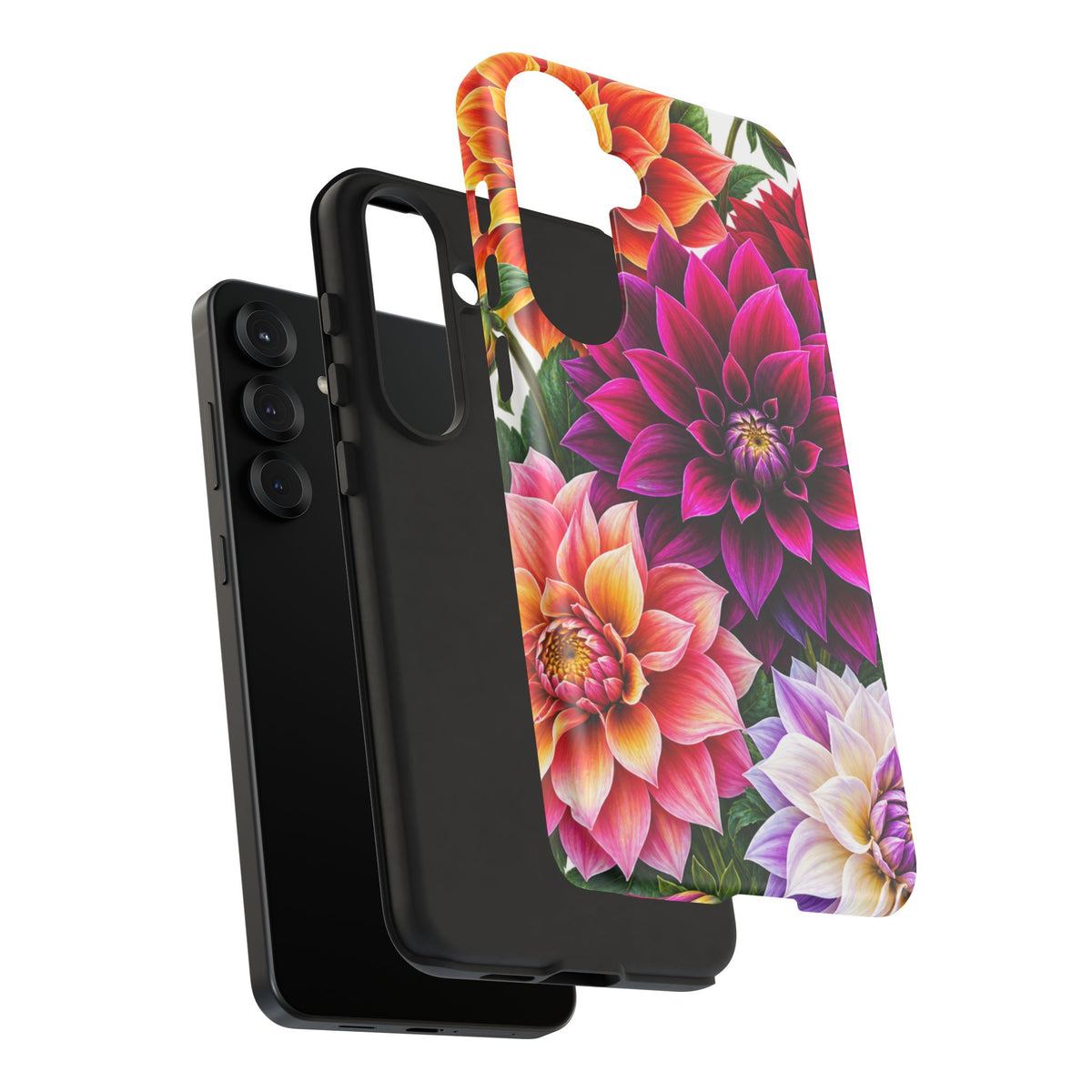 Floral Dahlia Tough Phone Case — Vibrant Protective Floral Phone Cover