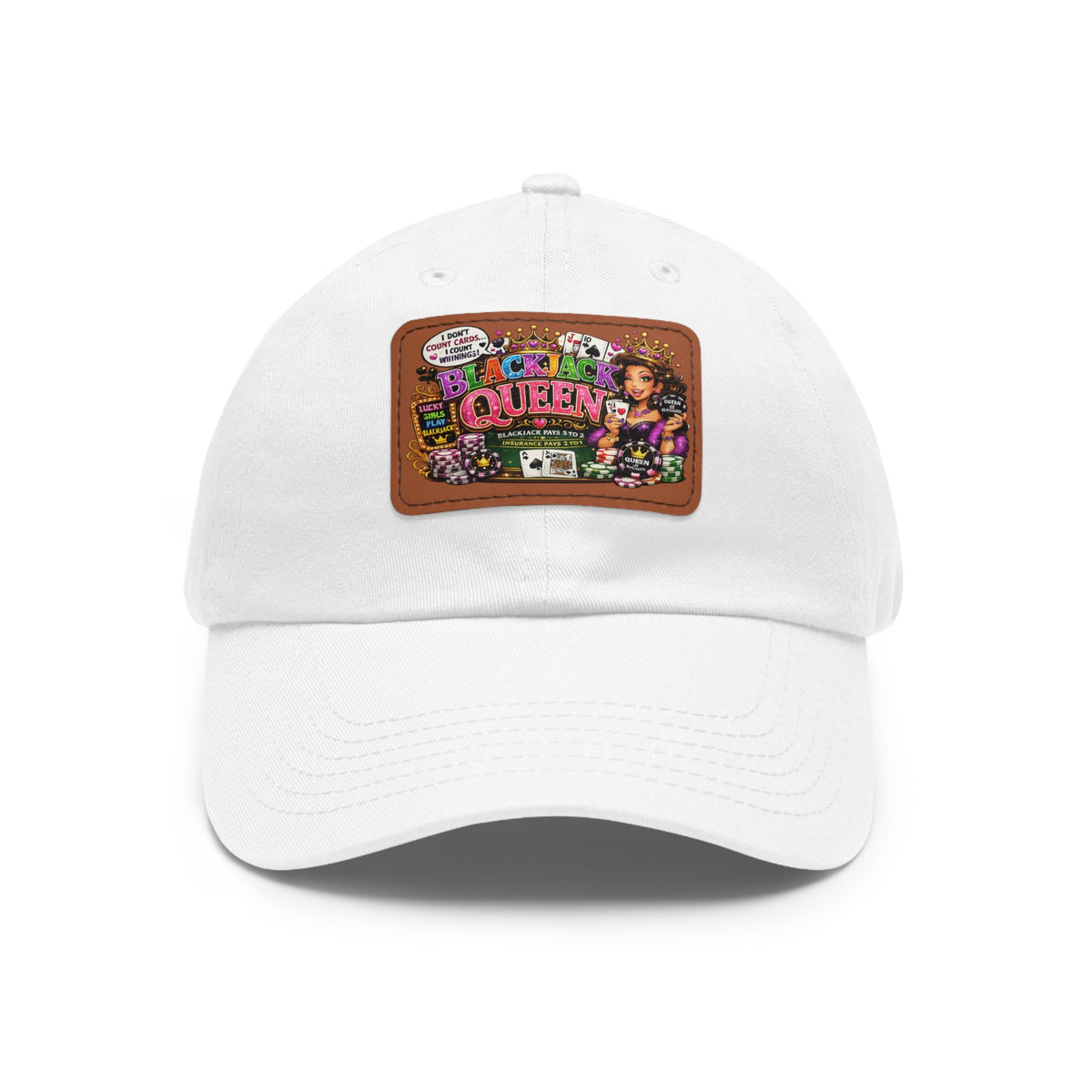 Black Queen patch dad hat | Leather patch baseball cap