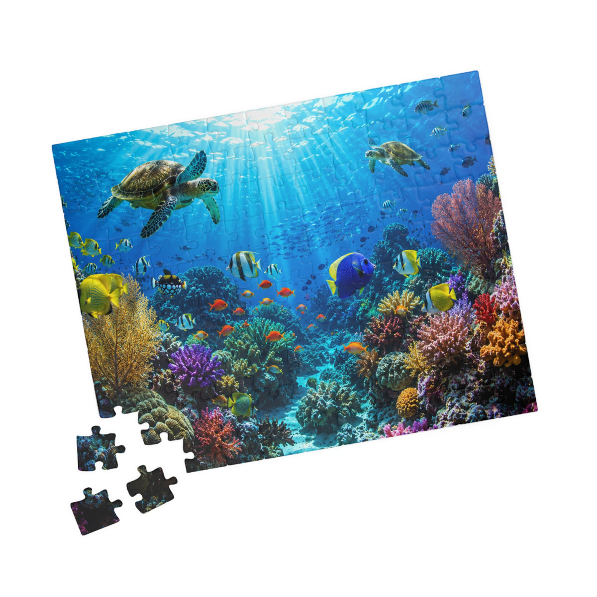 Underwater Reef Jigsaw Puzzle — Sea Turtles & Tropical Fish (110–1014 pcs)