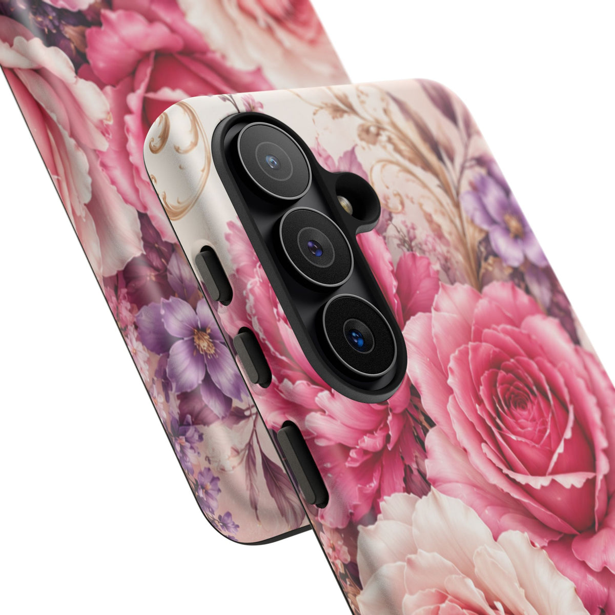 Pink Vintage Roses phone case | floral iPhone cover