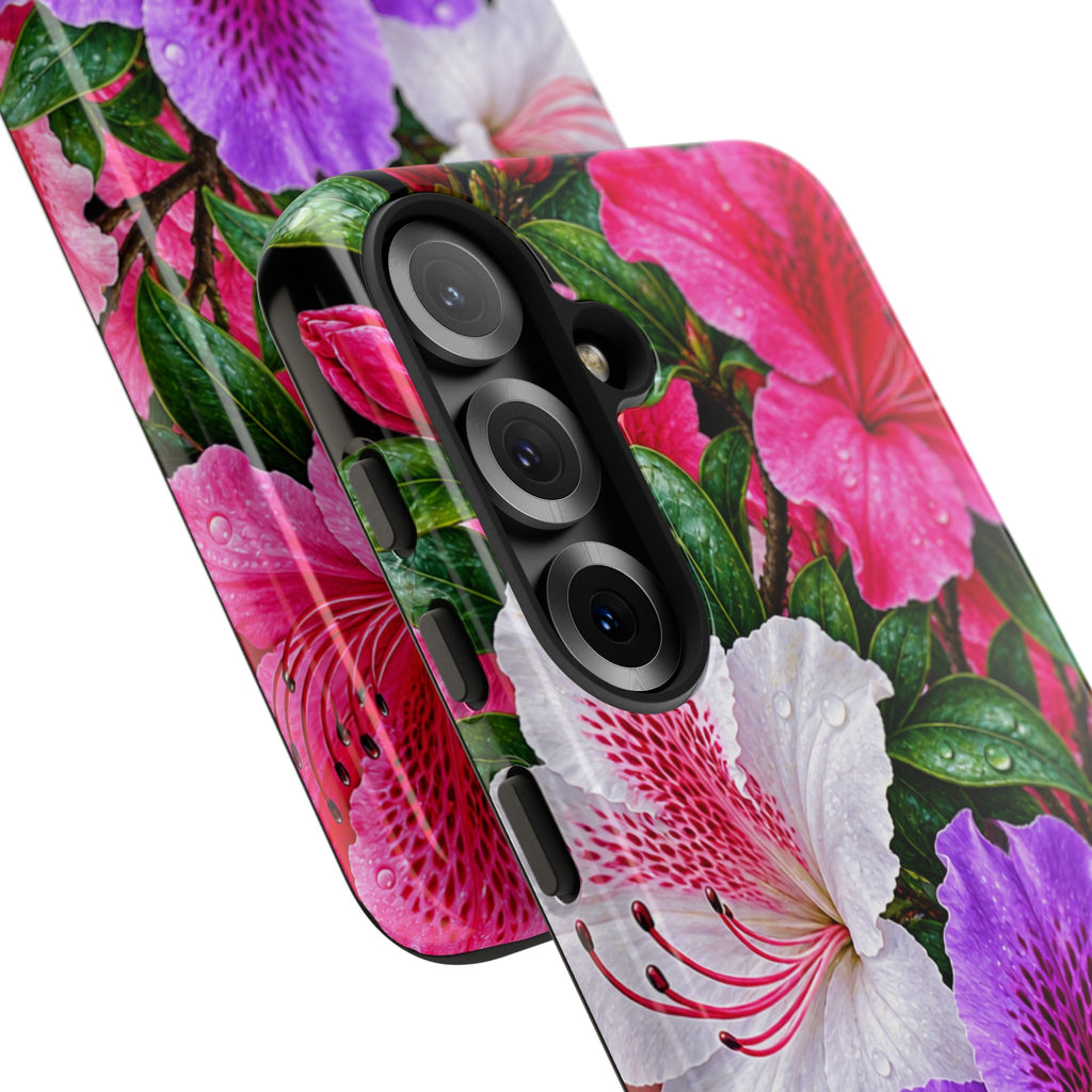 Floral Azalea Phone Case — Vibrant Pink & Purple Blossom Protection