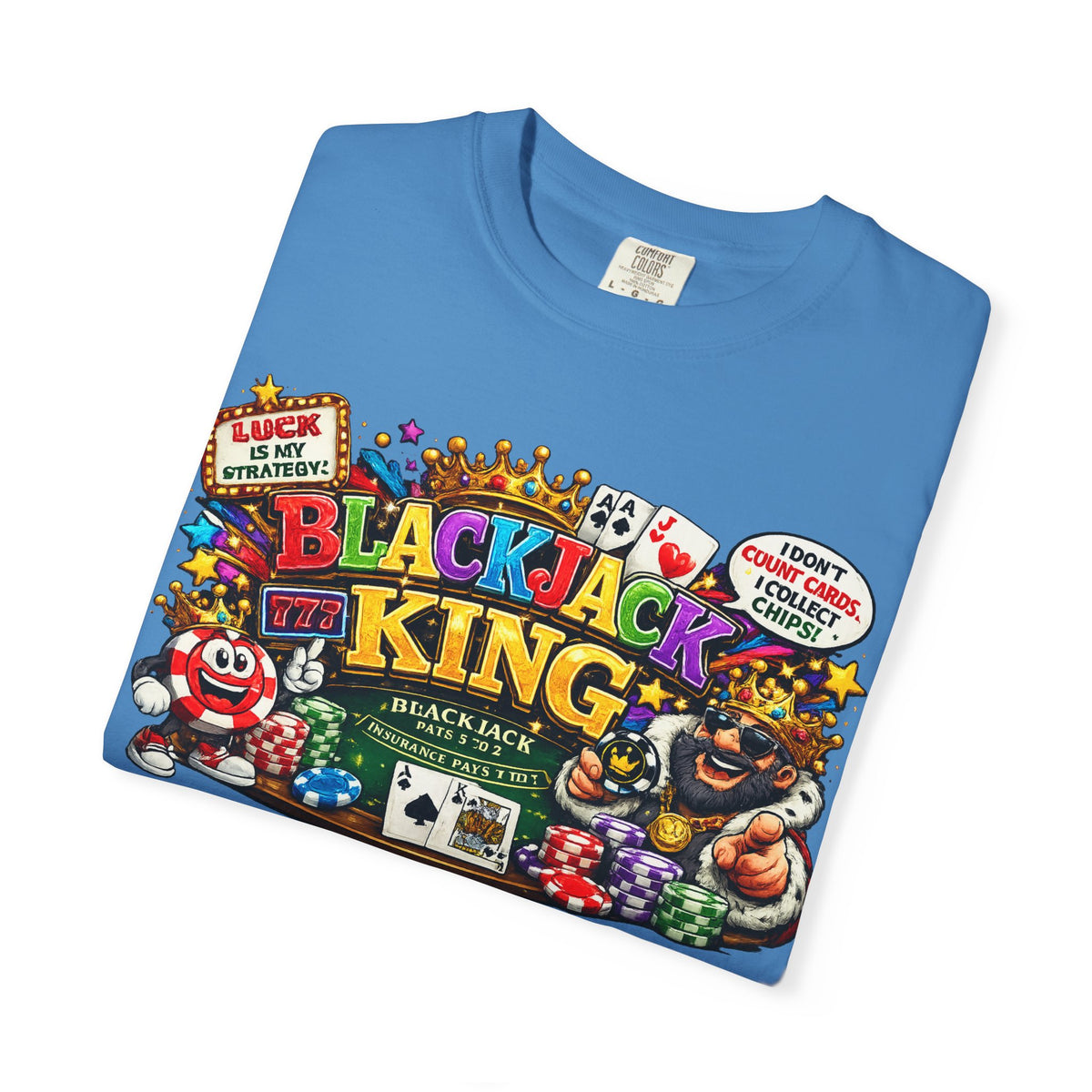 Blackjack King graphic T-shirt | Casino Playing Cards, Chips Design