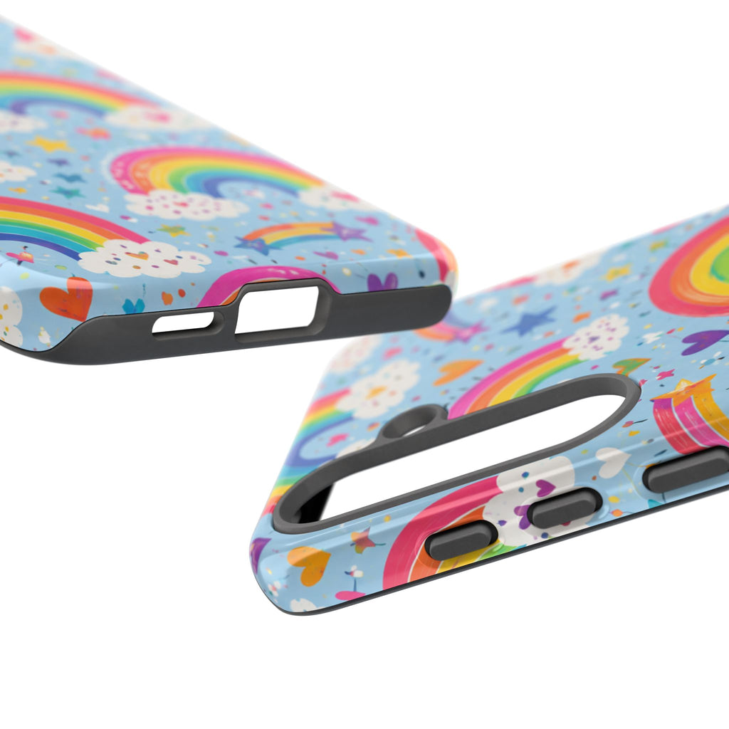 Rainbow Clouds Phone Case — Cute Pastel Rainbow Pattern Tough Case