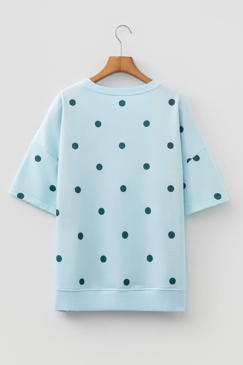 Retro Polka Dot Crossed Seam Oversize Tee