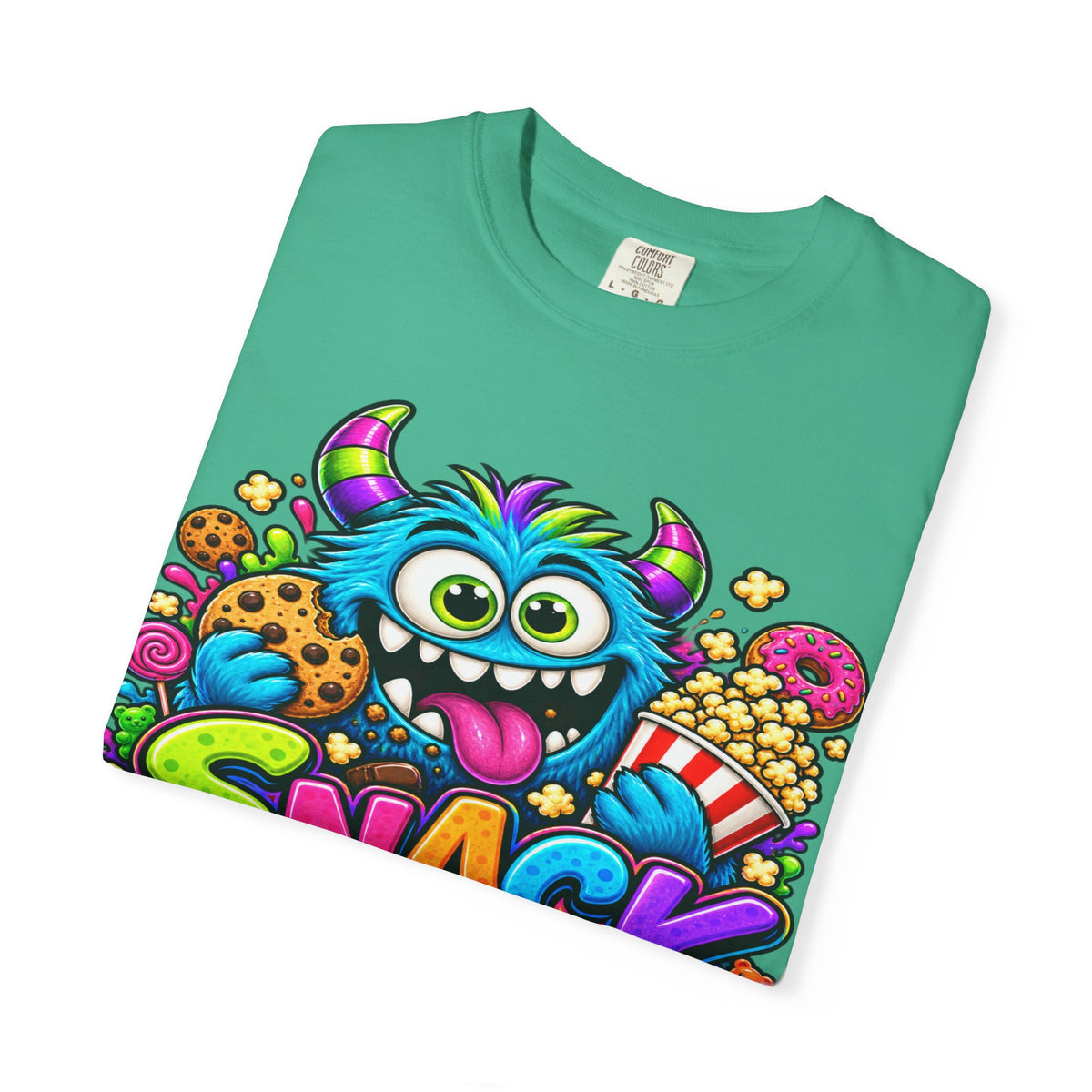 Snack Monster T-shirt | Colorful Cartoon Monster Snacks