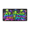 Aliens Are Real Vanity Plate — Neon UFO License Tag