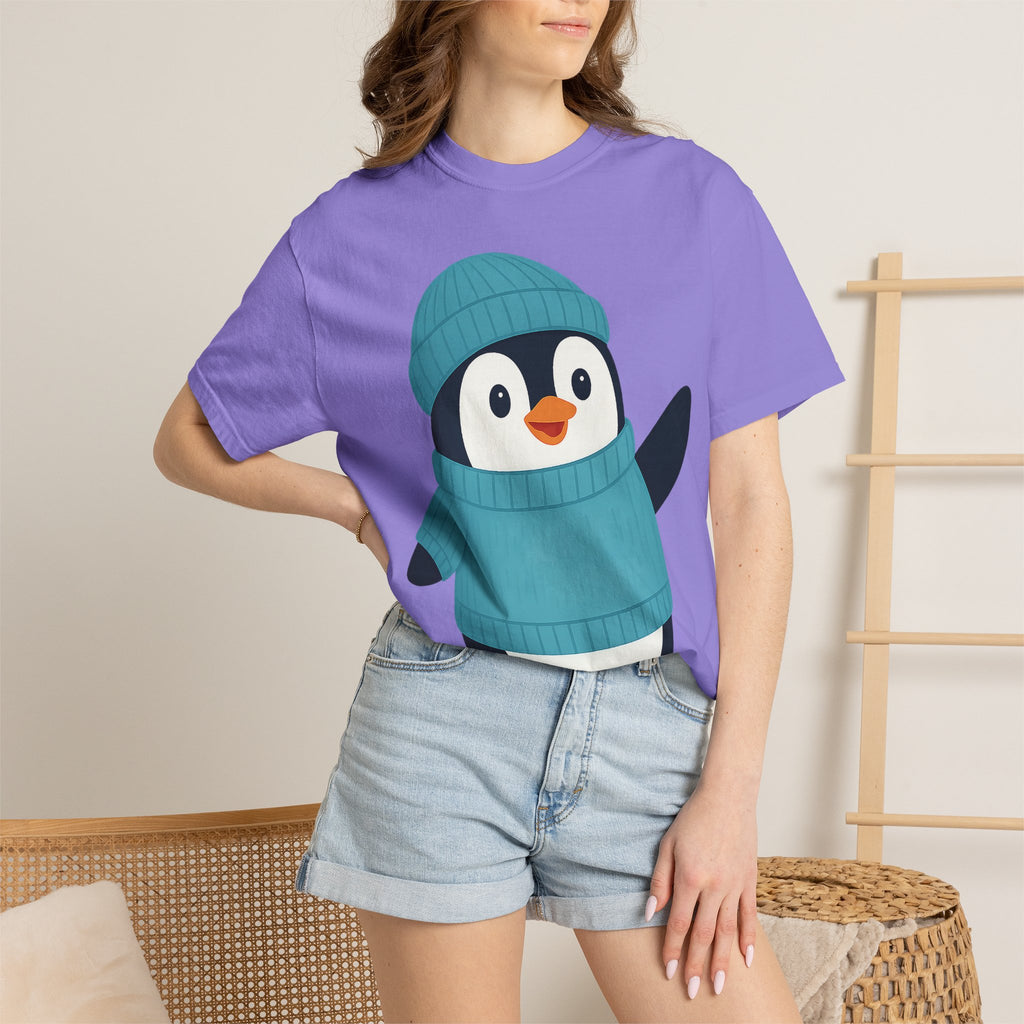 Cute Penguin in Blue Knit Tee