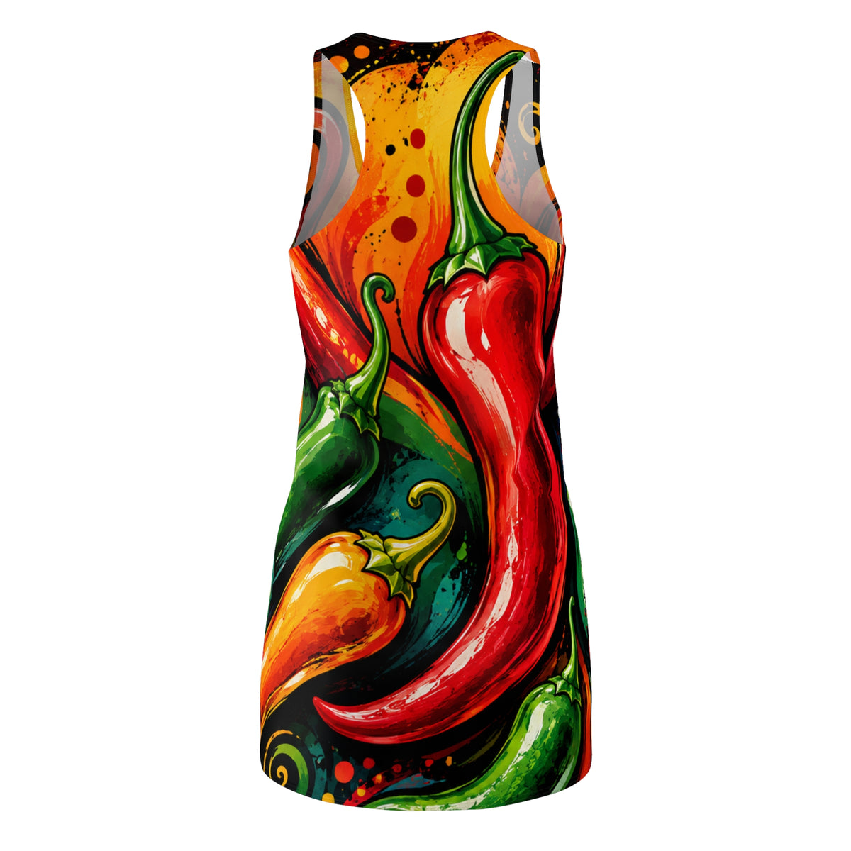 Spicy Peppers All-Over Print Racerback Dress