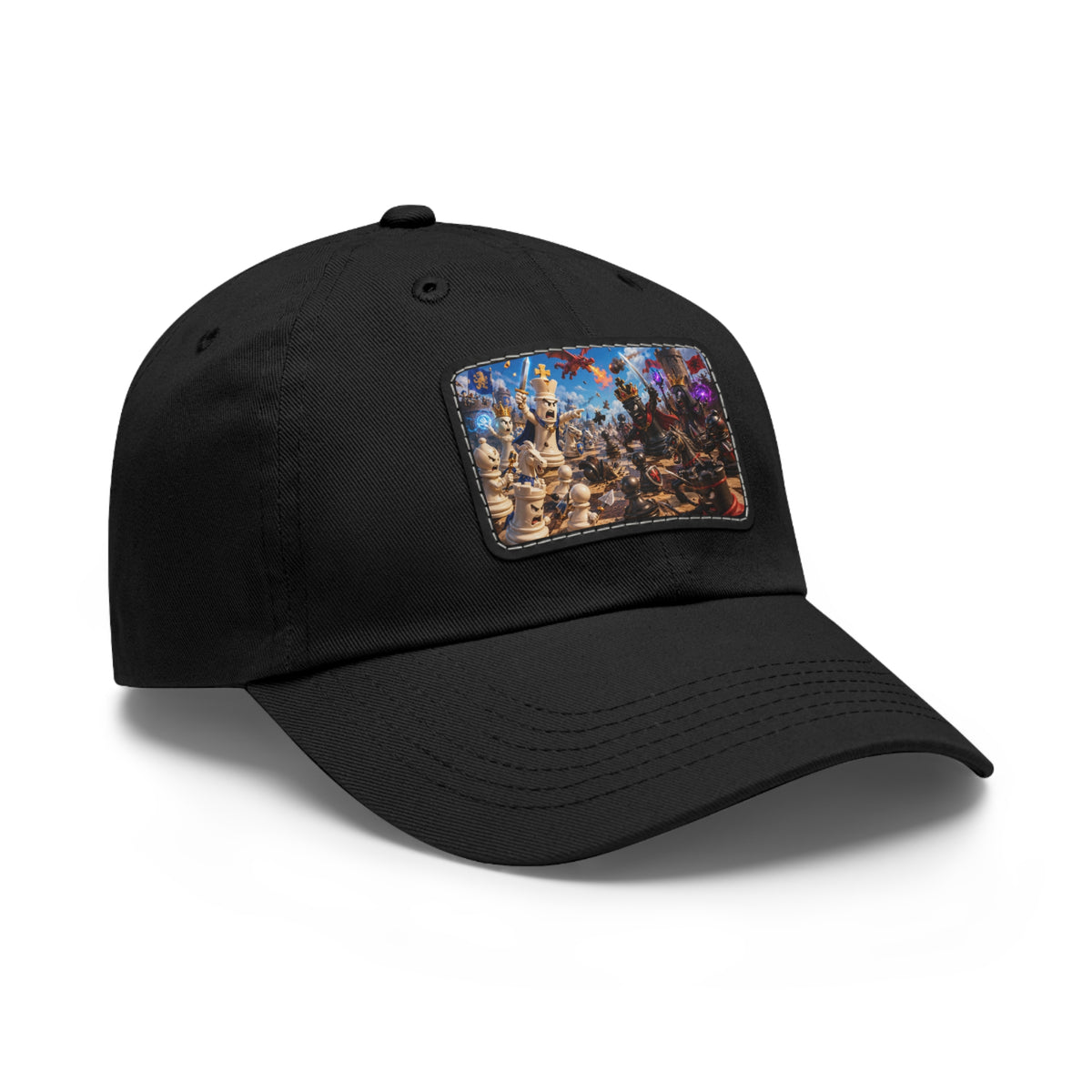 Dad Hat with Leather Patch (Rectangle)