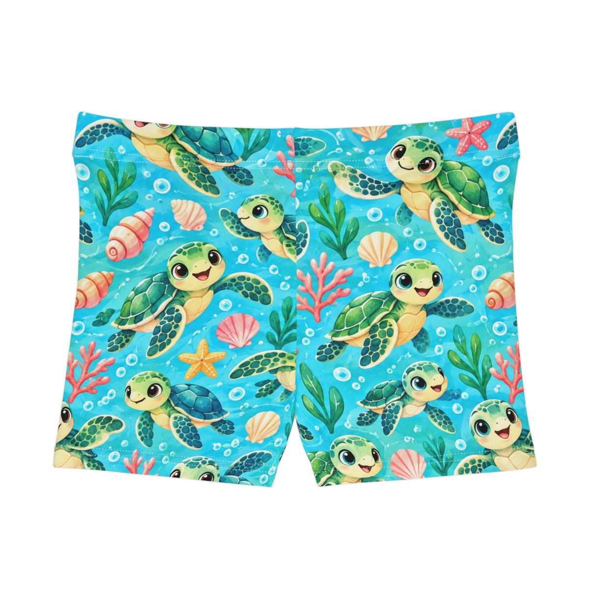 Cute Sea Turtle Pattern Women's Shorts | Ocean Turtle Swimwear Beachwear