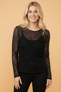 Leopard Sheer Mesh Long Sleeve Top