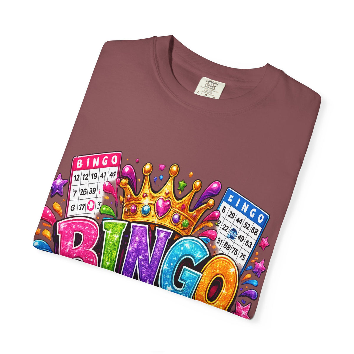 Bingo Queen T-shirt | Colorful Crown Bingo Balls Design