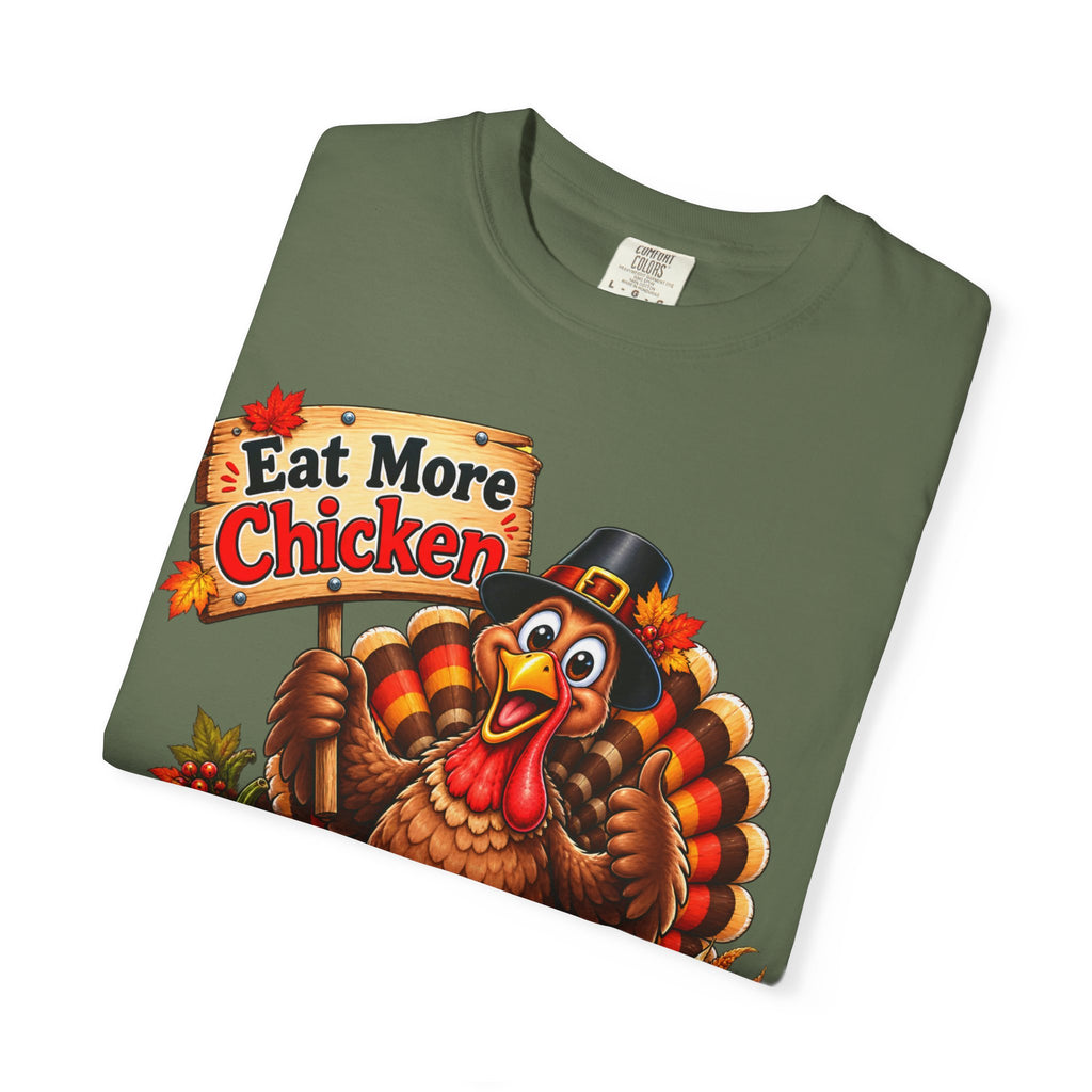 Thanksgiving 'Eat More Chicken' Turkey Tee — Funny Holiday Turkey T-Shirt