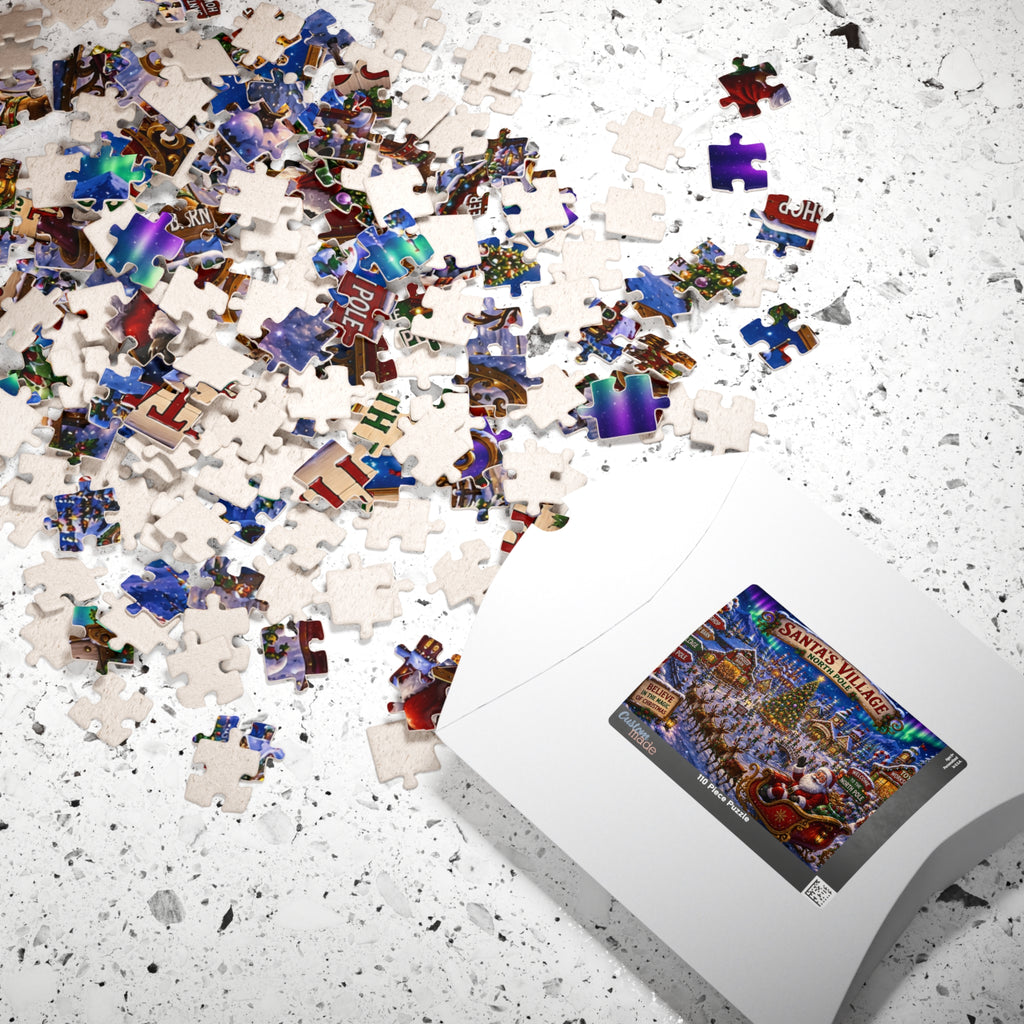 Santa’s Village North Pole Jigsaw Puzzle — Festive Christmas Scene (110–1014 pcs)