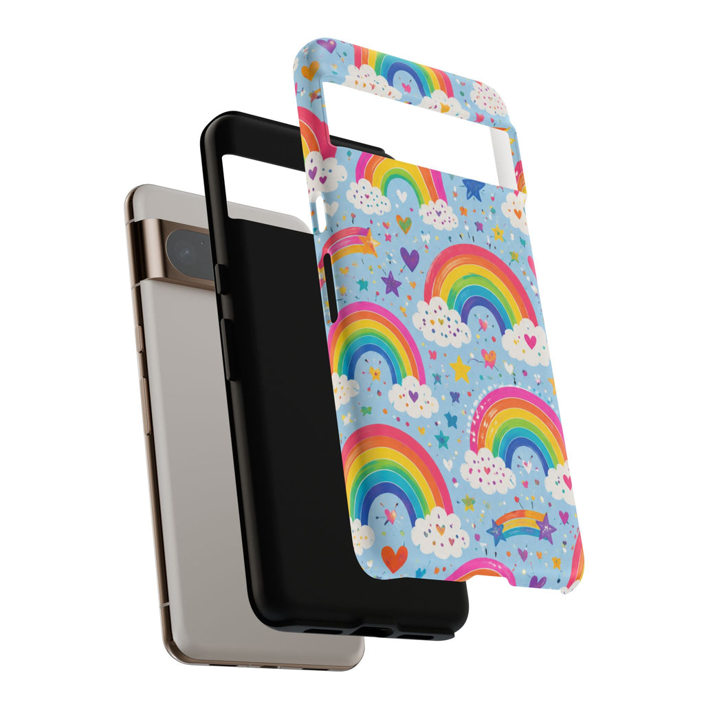 Rainbow Clouds Phone Case — Cute Pastel Rainbow Pattern Tough Case