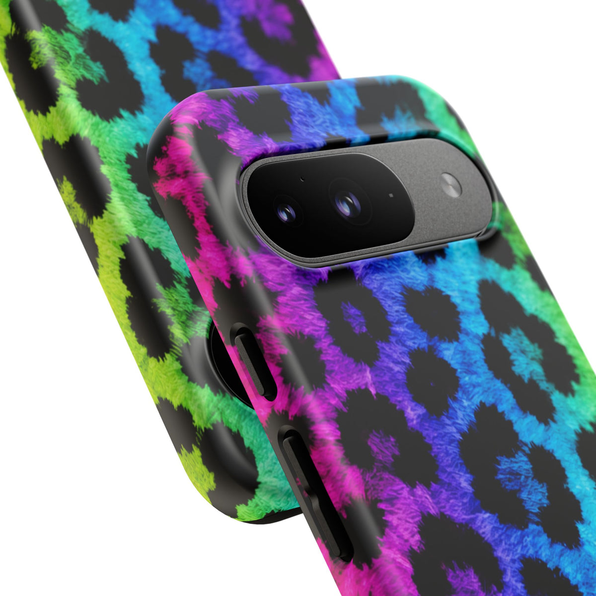Neon Rainbow Leopard Tough Case – Colorful Animal Print Phone Cover