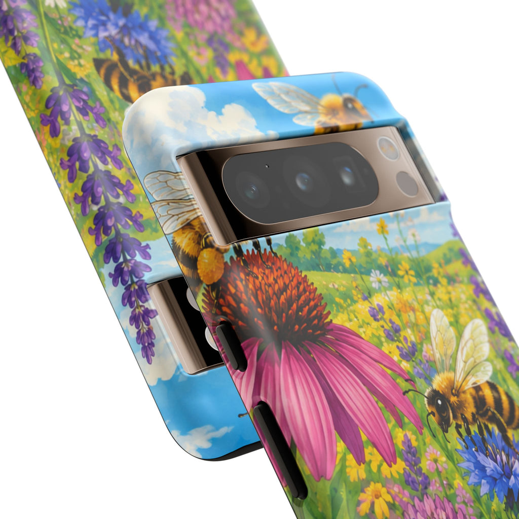 Bee Meadow Phone Case — Floral Honeybee Protective Cover