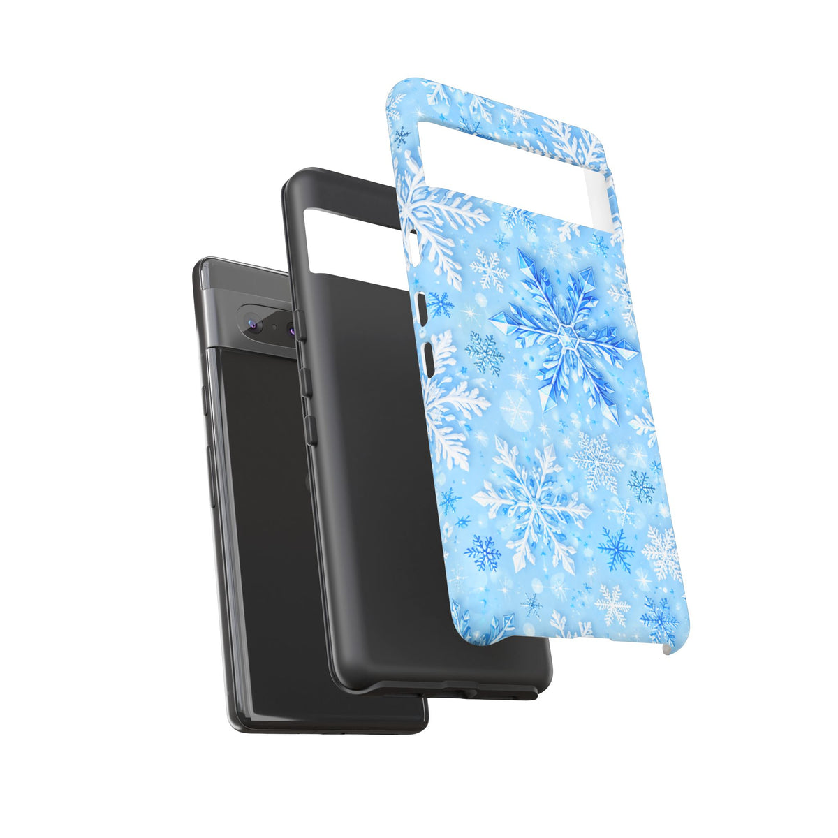 Winter Snowflake Tough Phone Case — Blue Holiday Protective Cover