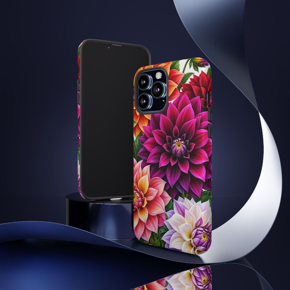 Floral Dahlia Tough Phone Case — Vibrant Protective Floral Phone Cover