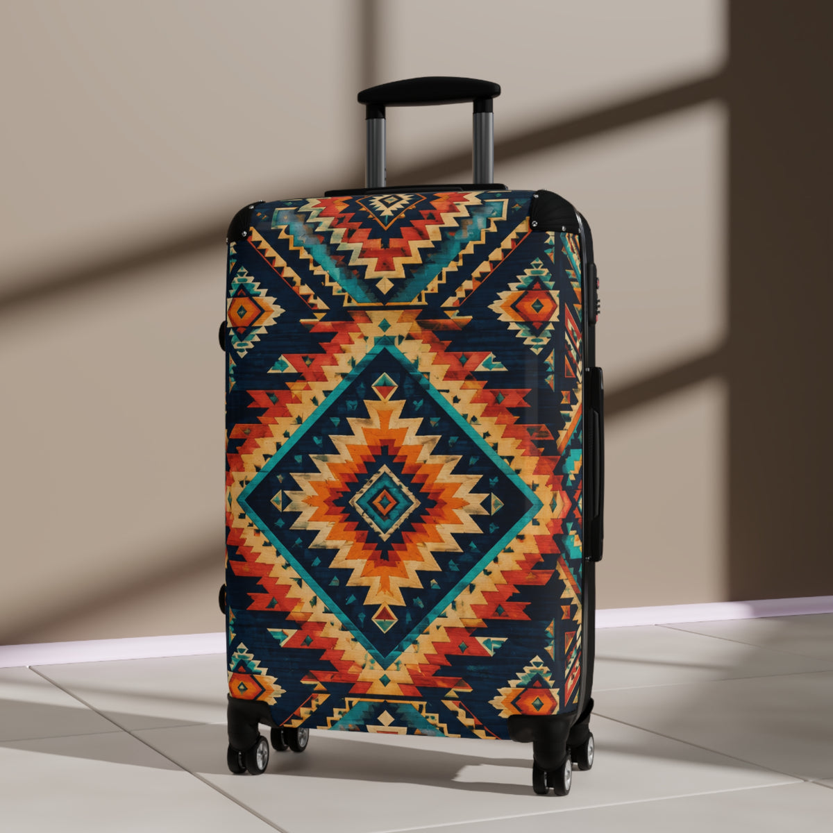 Southwestern Aztec Pattern Carry-On Suitcase - Boho Travel Luggage