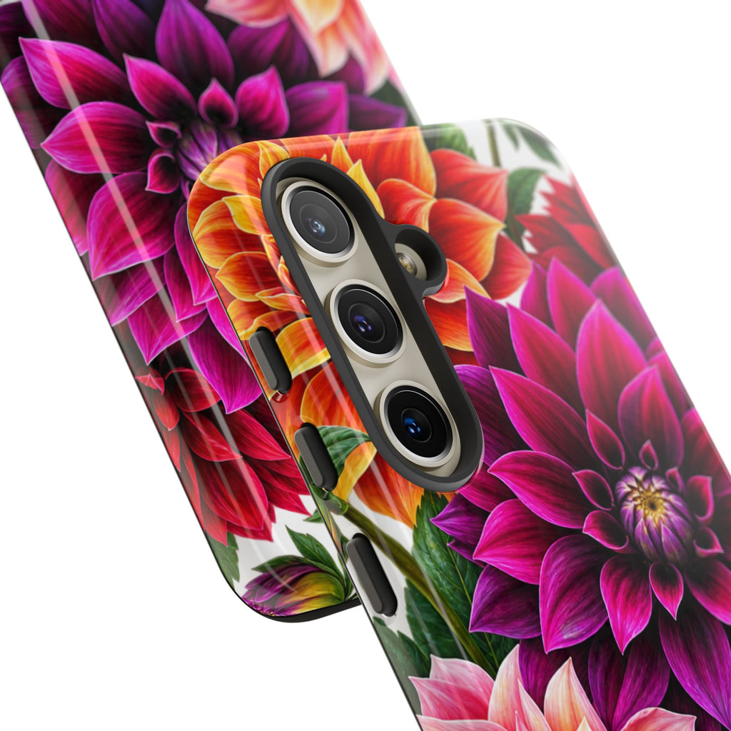 Floral Dahlia Tough Phone Case — Vibrant Protective Floral Phone Cover