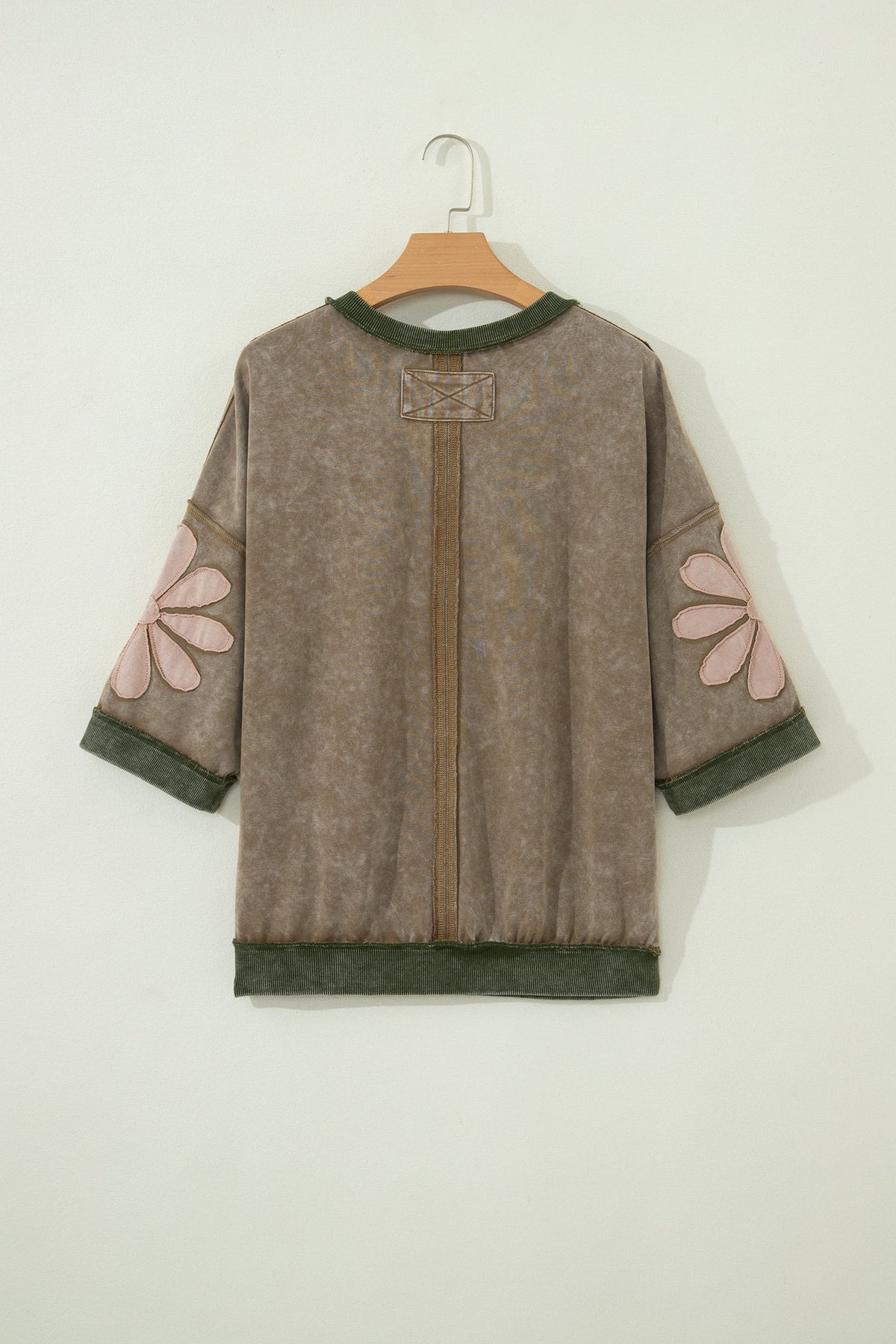 Floral Patchwork Mineral Wash Exposed Seam Top