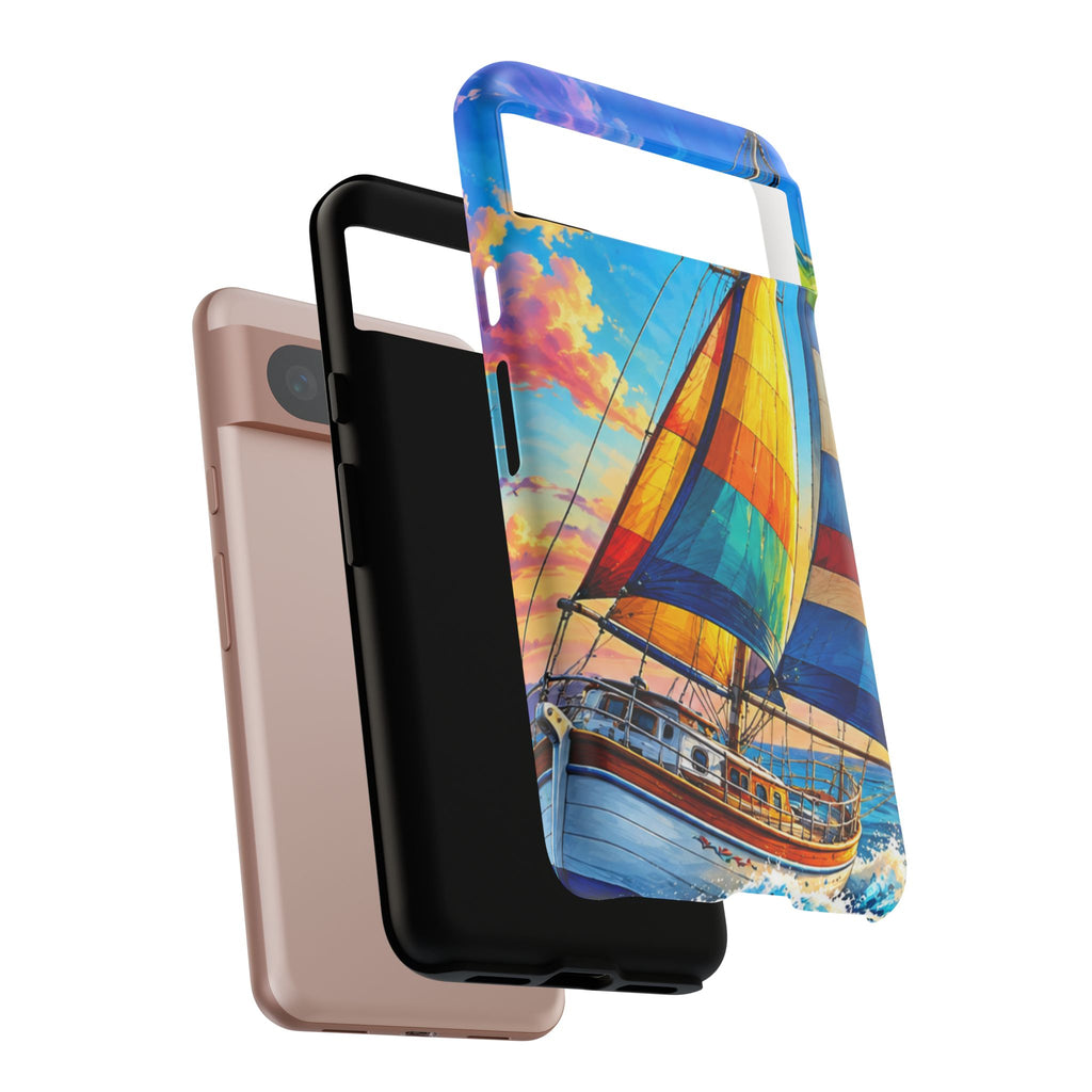 Sailboat Sunset Phone Case — Colorful Nautical iPhone Cover