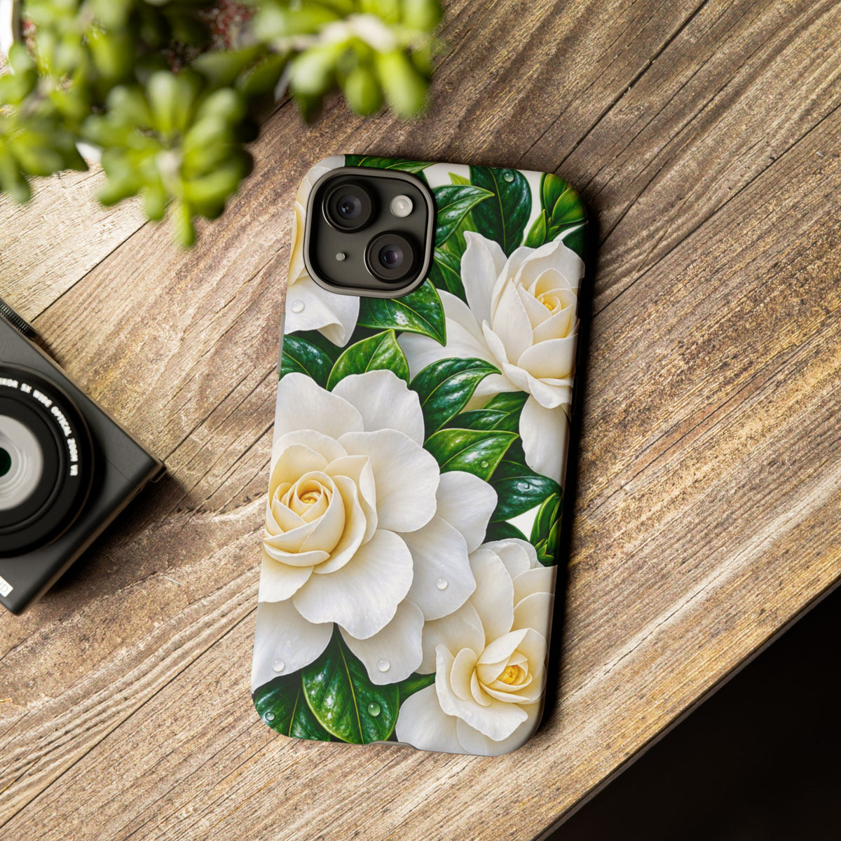 Floral Camellia Tough Case — White Gardenia Phone Cover