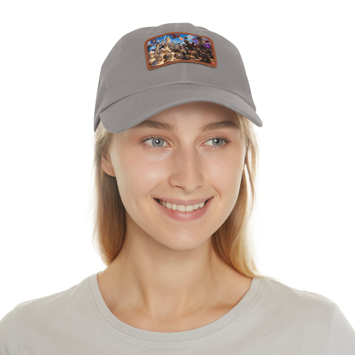 Dad Hat with Leather Patch (Rectangle)