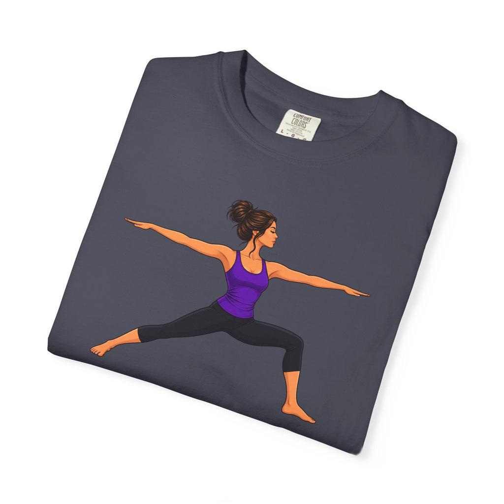 Yoga Warrior Pose T-Shirt | Woman in Virabhadrasana Illustration