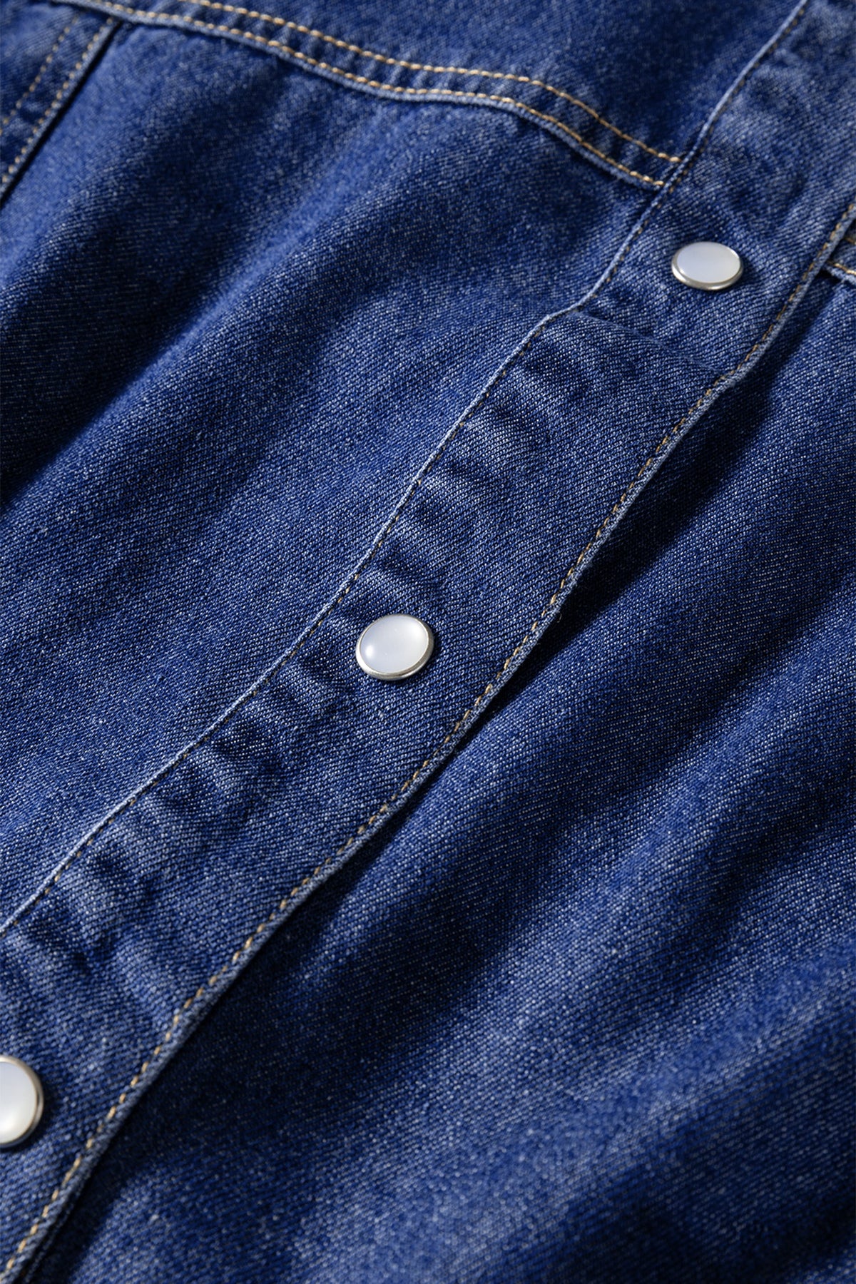 Denim Shirt Collar Long Sleeve Mini Dress