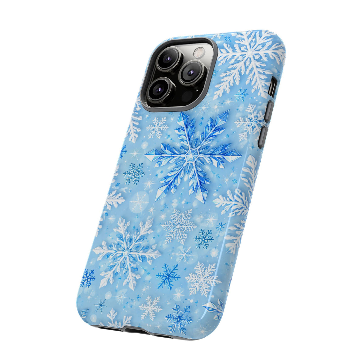 Winter Snowflake Tough Phone Case — Blue Holiday Protective Cover