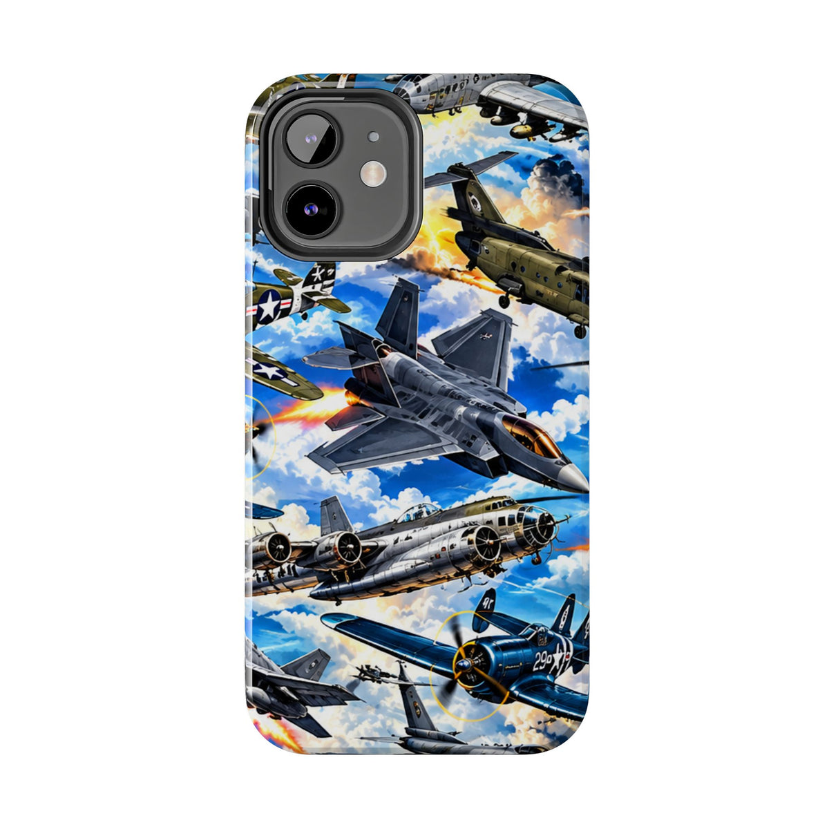 Military Aircraft Tough Phone Case – Vintage & Modern Jet Fighter Print