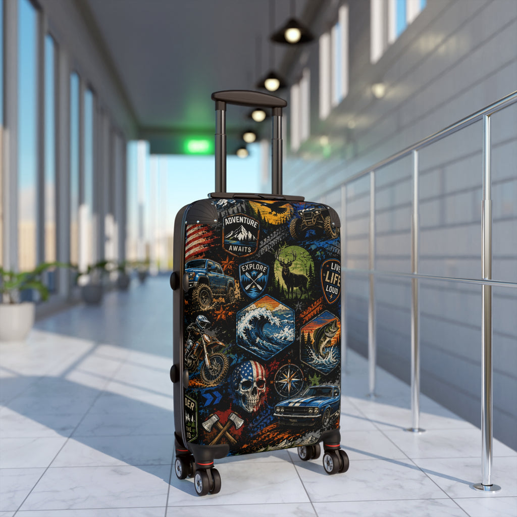 Adventure Patch Carry-On Suitcase — Live Life Loud Travel Luggage