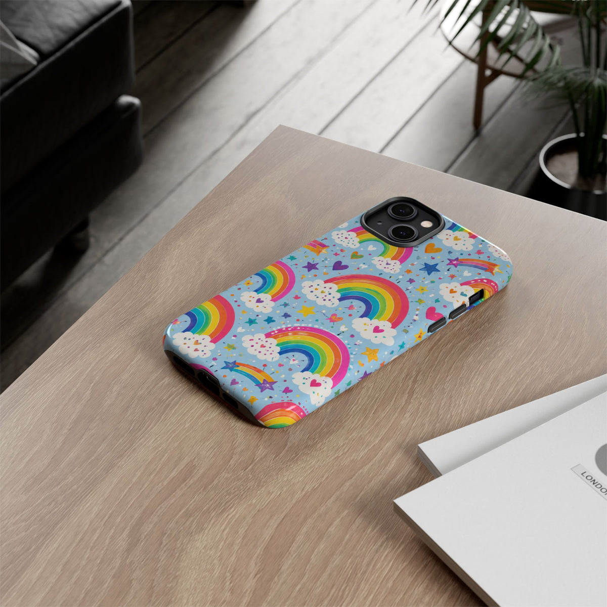 Rainbow Clouds Phone Case — Cute Pastel Rainbow Pattern Tough Case