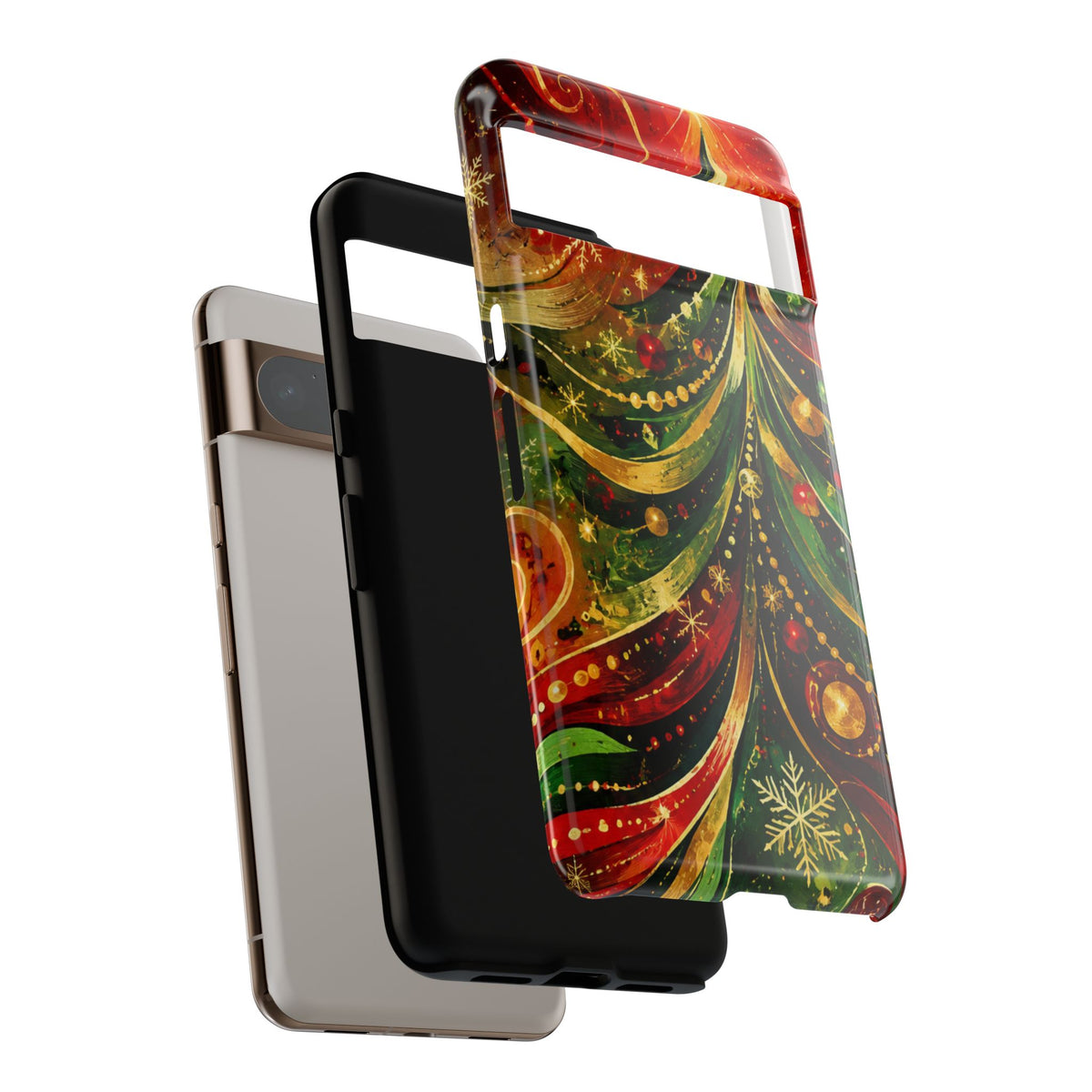 Christmas Tree Tough Phone Case — Festive Red & Green Holiday Phone Cover