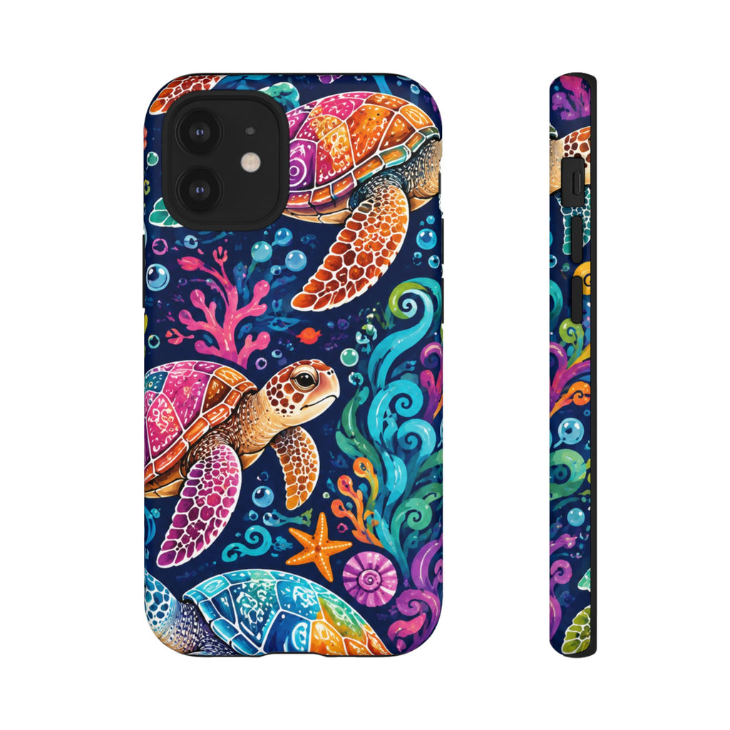 Colorful Sea Turtles phone case | Turtle iPhone case, ocean art