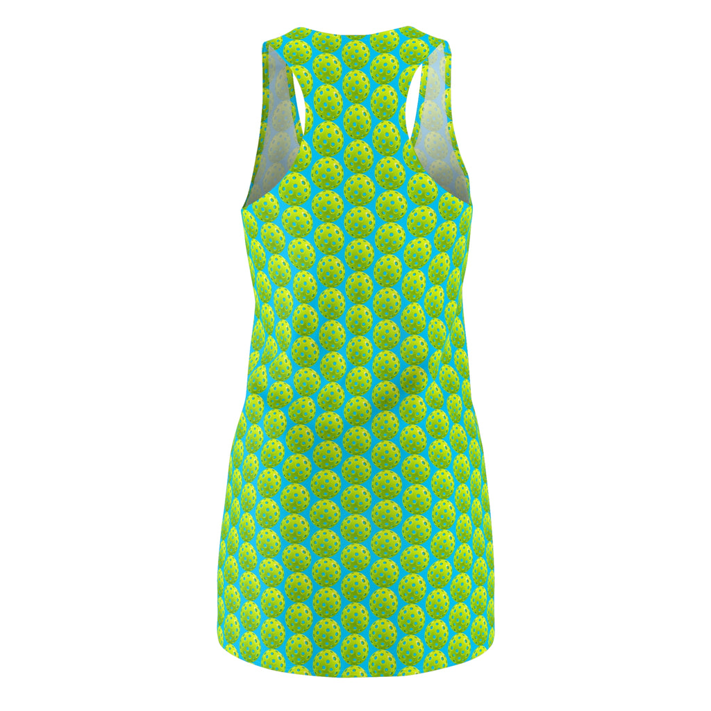Green Pick;eBall Pattern Racerback Dress | All-Over Print