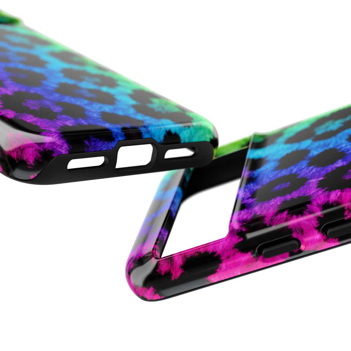 Neon Rainbow Leopard Tough Case – Colorful Animal Print Phone Cover