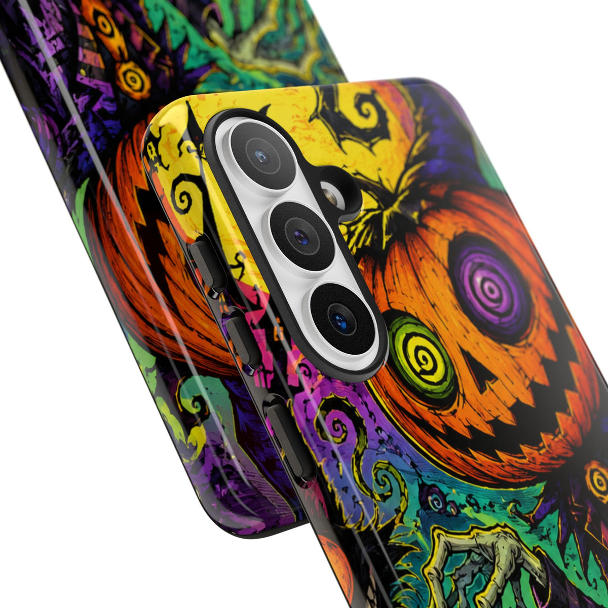 Halloween Pumpkin Skull Phone Case — Psychedelic Jack-o'-Lantern Tough Case