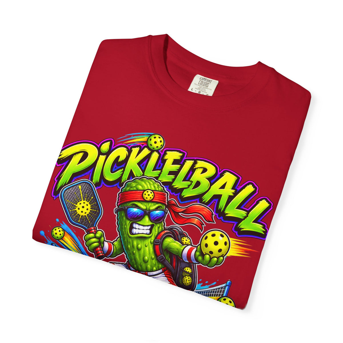 Pickleball Warrior T-Shirt | Cartoon Pickle Player Graphic
