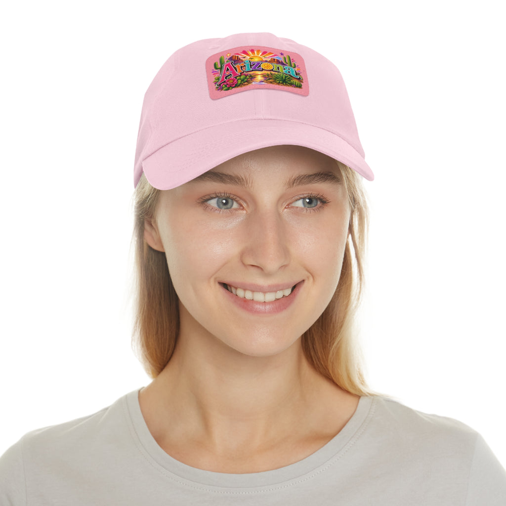 Arizona Sunset Leather Patch Dad Hat | State Patch Hat
