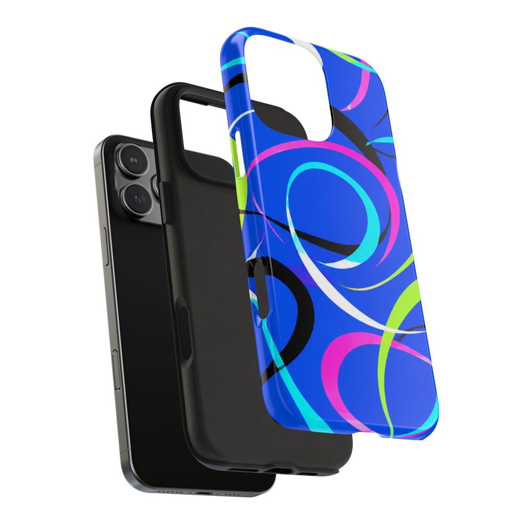Tough Phone Case — Blue Abstract Swirl Protective Cover