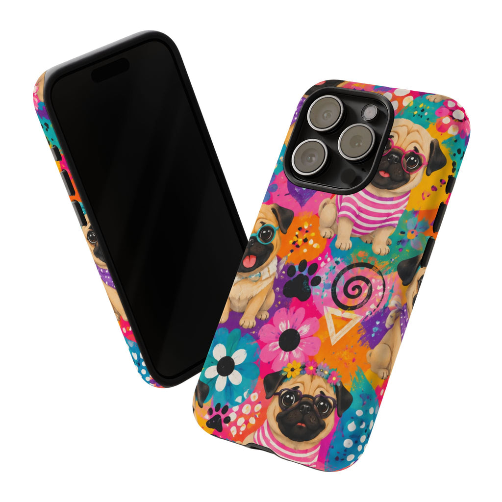 Pug Pop Art Phone Case — Colorful Pug Pattern Tough Case