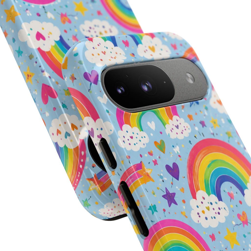 Rainbow Clouds Phone Case — Cute Pastel Rainbow Pattern Tough Case