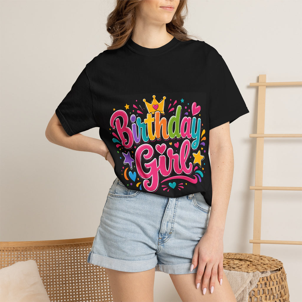 Birthday Girl T-Shirt | Colorful Crown Party Design
