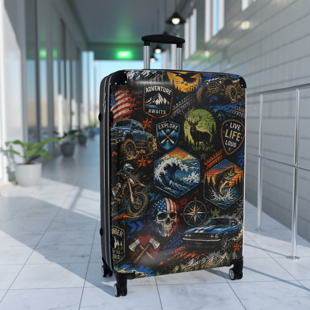 Adventure Patch Carry-On Suitcase — Live Life Loud Travel Luggage