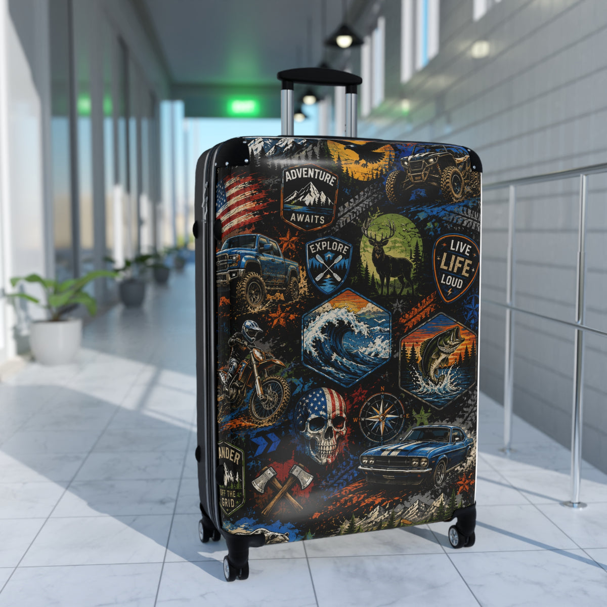Adventure Patch Carry-On Suitcase — Live Life Loud Travel Luggage